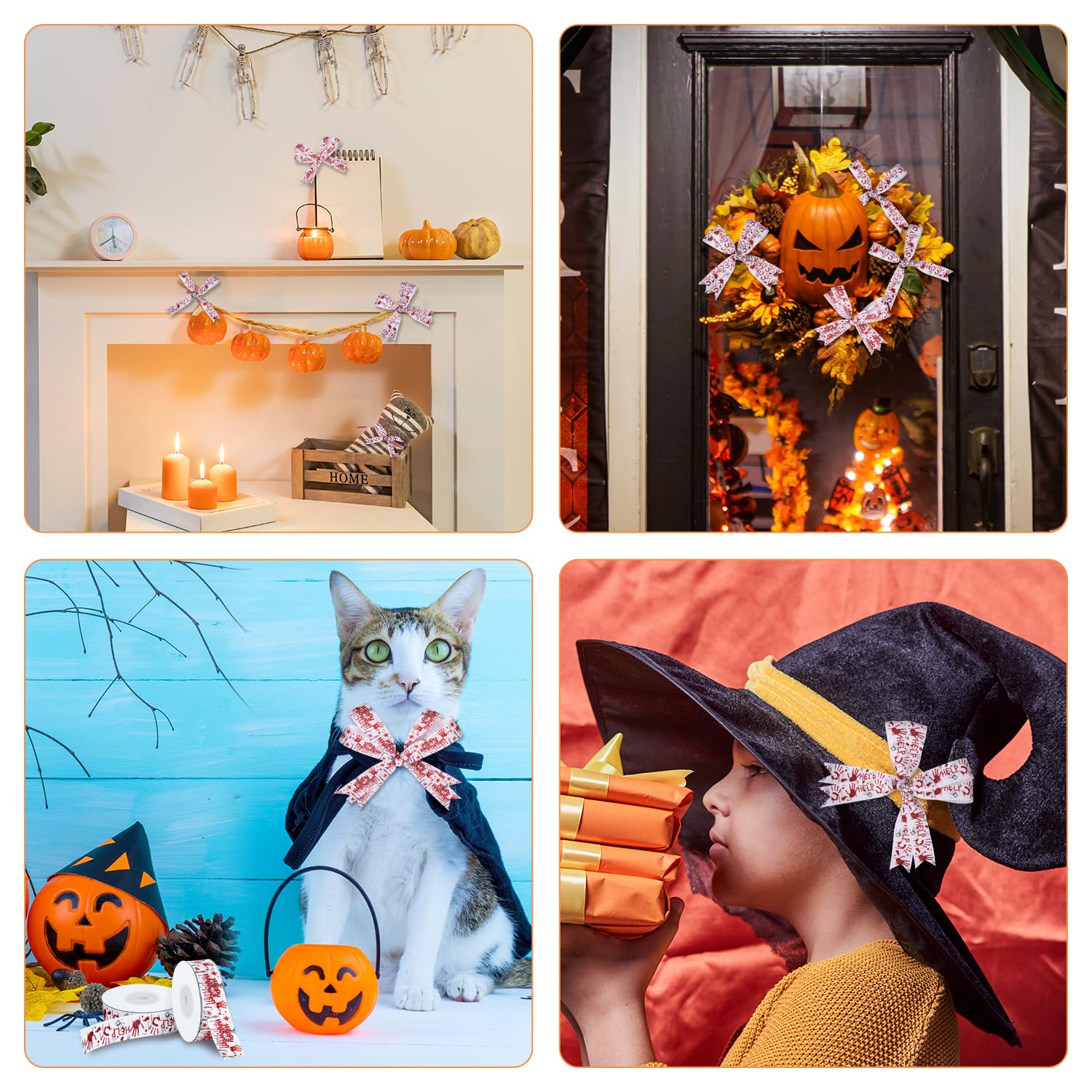 Amazon.co.jp: ハロウィンリボン クラフト用 2ロール 20ヤード 怖い